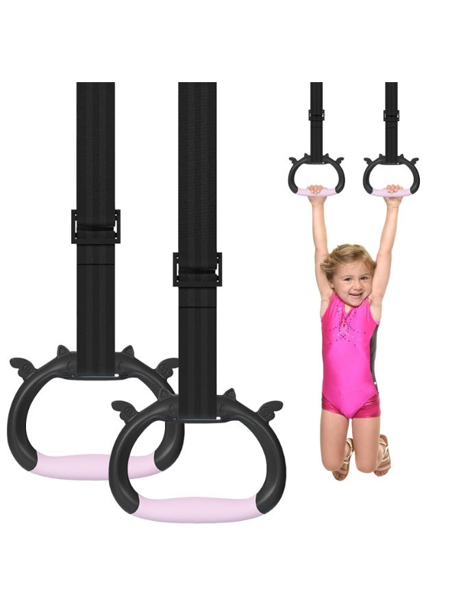 OSHIMA Gymnastic Rings for Kids, Professional Gymnastic Rings, Durable Home Gym Equipmen for Gymnastics Bodybuilding Pull-U.S, Children's Home Gym Equipment for Stretching and Height Increase - Image 1