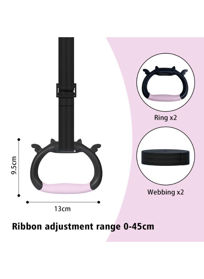 OSHIMA Gymnastic Rings for Kids, Professional Gymnastic Rings, Durable Home Gym Equipmen for Gymnastics Bodybuilding Pull-U.S, Children's Home Gym Equipment for Stretching and Height Increase - Image 2
