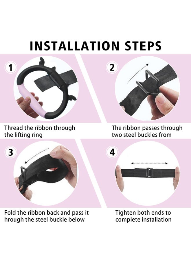 OSHIMA Gymnastic Rings for Kids, Professional Gymnastic Rings, Durable Home Gym Equipmen for Gymnastics Bodybuilding Pull-U.S, Children's Home Gym Equipment for Stretching and Height Increase - Image 4