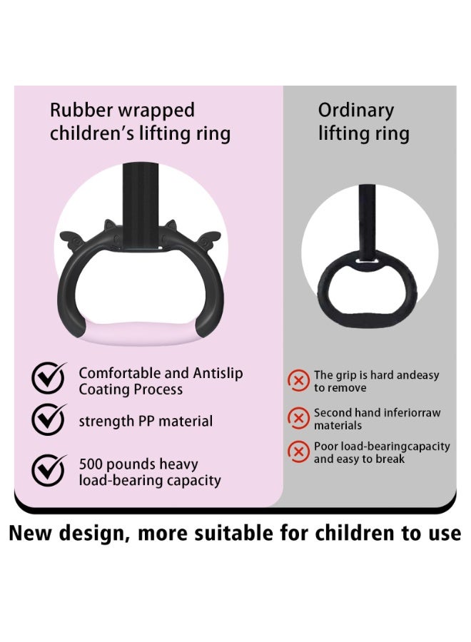 OSHIMA Gymnastic Rings for Kids, Professional Gymnastic Rings, Durable Home Gym Equipmen for Gymnastics Bodybuilding Pull-U.S, Children's Home Gym Equipment for Stretching and Height Increase - Image 5