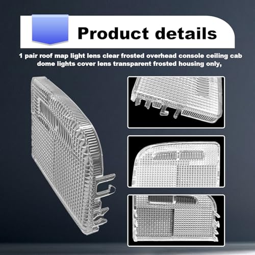 Dunviku 1Pair Interior Reading Light Lens Cover Car Roof Map Light Dome Light Cover 34401-SDA-A21 34402-SDA-A21 Compatible with Honda Accord Hybrid Civic Element Odyssey Pilot Ridgeline with Sunroof Only - Image 2