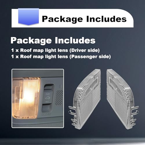 Dunviku 1Pair Interior Reading Light Lens Cover Car Roof Map Light Dome Light Cover 34401-SDA-A21 34402-SDA-A21 Compatible with Honda Accord Hybrid Civic Element Odyssey Pilot Ridgeline with Sunroof Only - Image 4