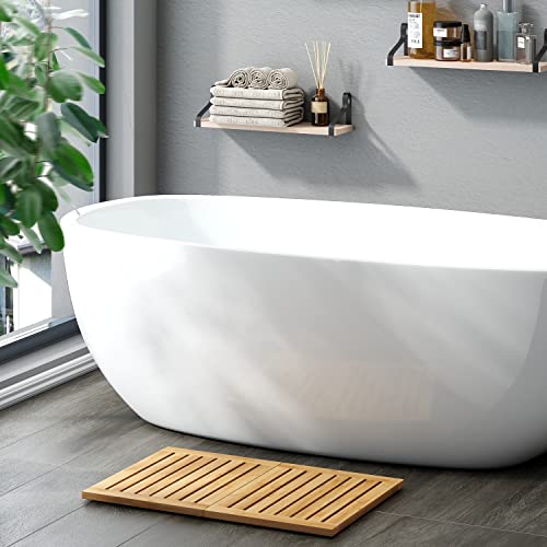 viewcare Waterproof Bamboo Bath Mat for Shower, Foldable | Non-Slip | Heavy Duty, Wooden Bath Mat, Floor Mat and Doormat for Indoor Outdoor, 23.4in x 15.6in - Image 3