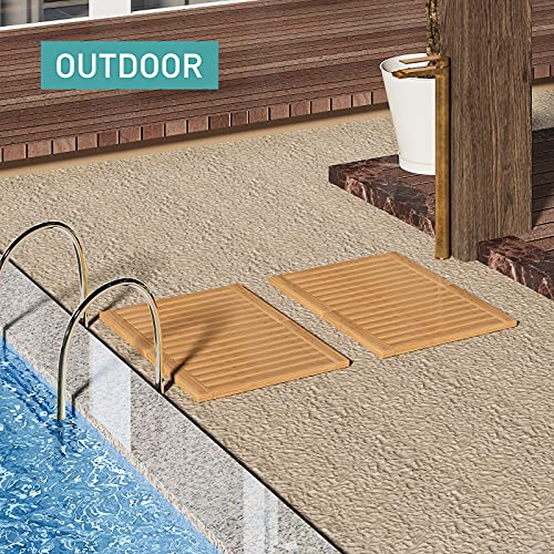 viewcare Waterproof Bamboo Bath Mat for Shower, Foldable | Non-Slip | Heavy Duty, Wooden Bath Mat, Floor Mat and Doormat for Indoor Outdoor, 23.4in x 15.6in - Image 5