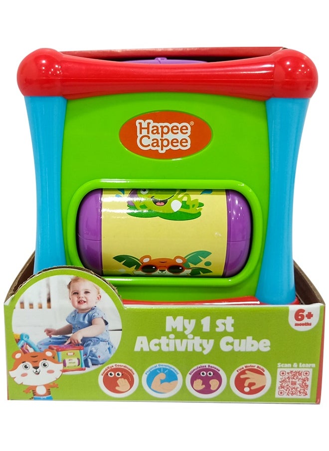 Hapee Capee Activity cube, First Activity Cube for Babies, Easy for Baby to grasp and encourages hand-eye coordination, Best gift toys for 6+ months.  - Image 1