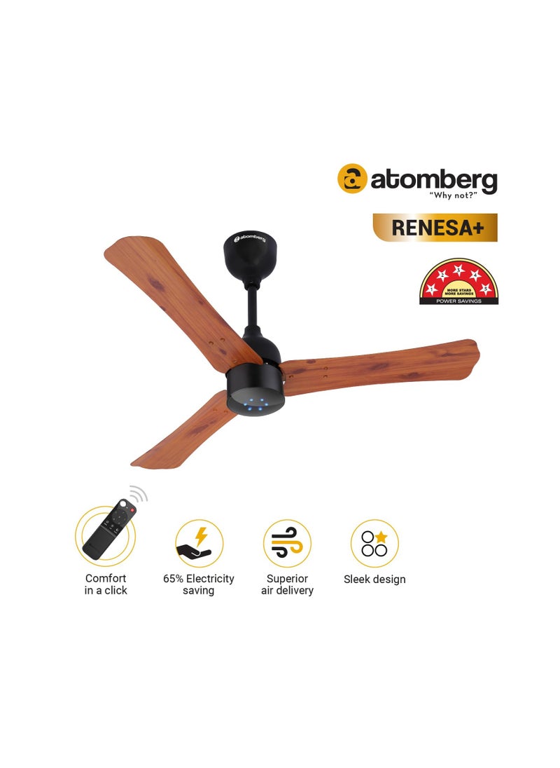 atomberg Renesa+ 900mm BLDC Ceiling Fan with Remote Control | BEE 5 star Rated Energy Efficient Ceiling Fan | High Air Delivery with LED Indicators | 2+1 Year Warranty (Earth Brown) - pzsku/Z378EC820D80F34CF7BF1Z/45/_/1729433746/e20eaa3d-25ce-484d-bda5-5d1cd8002ec9