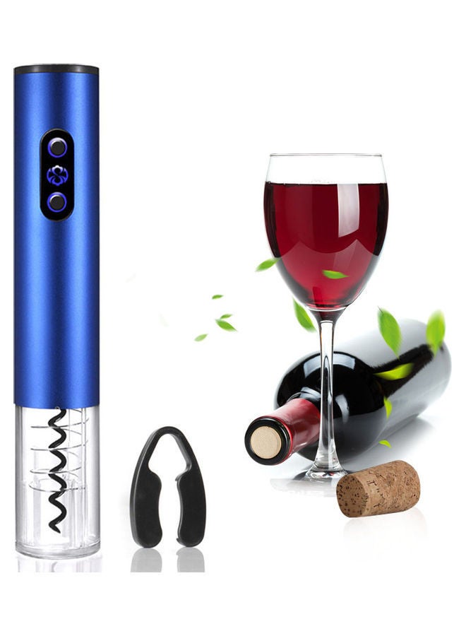 NIBEMINENT Electric Automatic Corkscrew Wine Opener with Foil Cutter Blue/White 27x7x7cm - Image 1