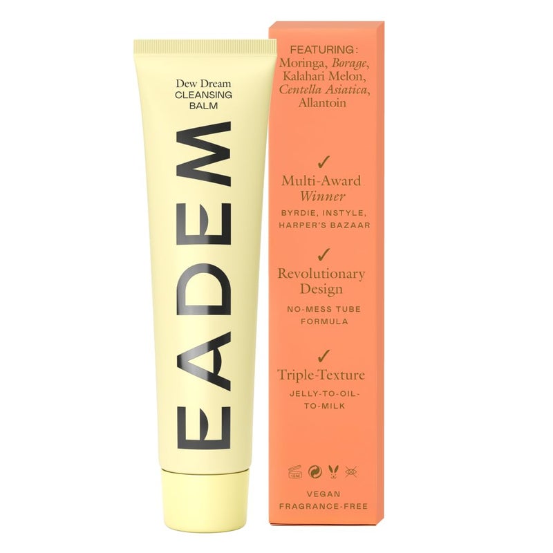 EADEM Dew Dream Hydrating Cleansing Balm & Makeup Remover with Moringa & Tiger Grass, Facial Cleanser & Skincare Moisturizer, Hydrating Skin Care Make Up Remover Balm, 3.4 oz - Image 1