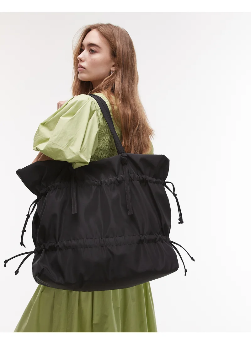 TOPSHOP Tino Nylon Ruched Tote