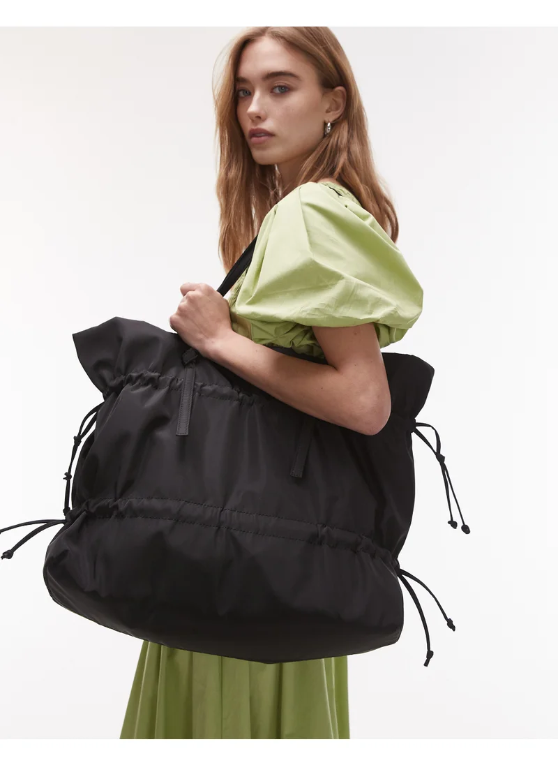 TOPSHOP Tino Nylon Ruched Tote