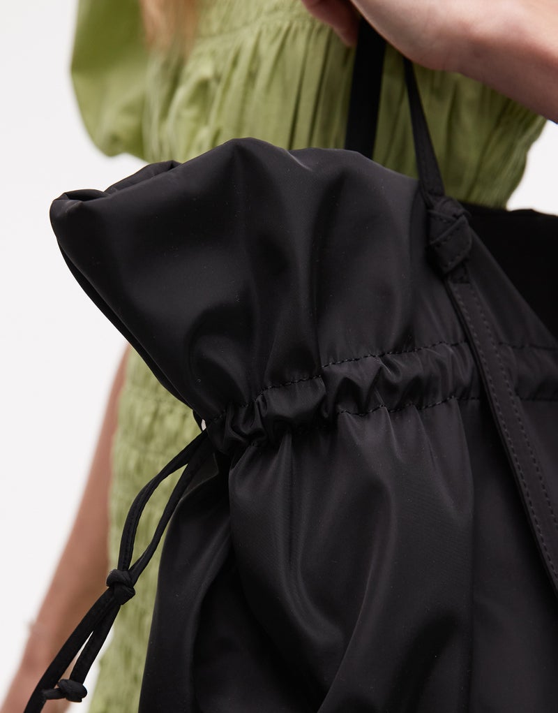 TOPSHOP Tino Nylon Ruched Tote  - Image 3