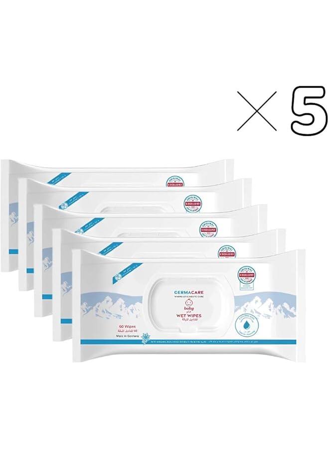 Germacare Baby Wet Wipes Set 60 Sheet 5 Pack - Image 2