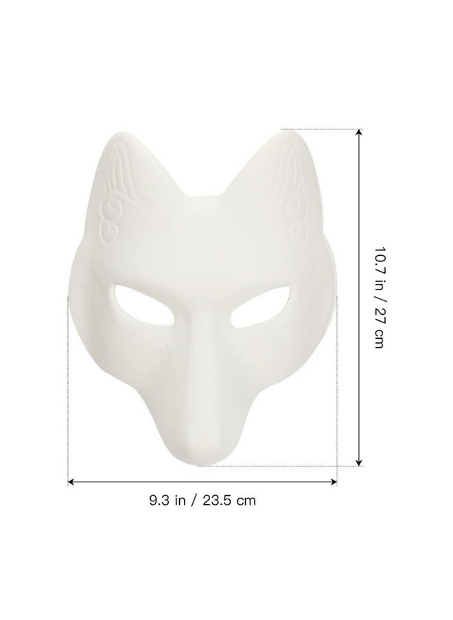 TOYANDONA - Fox Masks, 2Pcs White Paintable Masks Blank Diy Masks Animal Dress Up Masks For Masquerade Halloween Cosplay Costume - Image 1