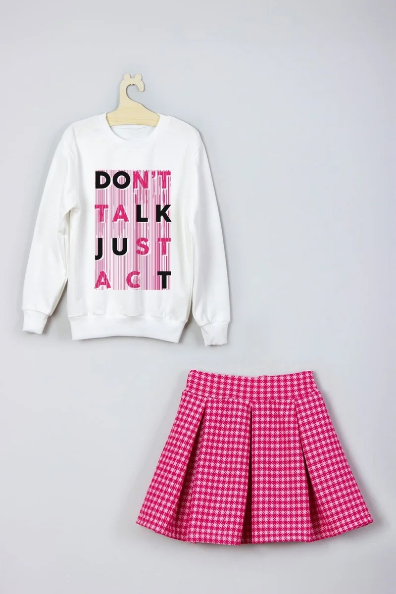 ادا بيبيك تشوكوك Ada Baby Kids New Season Don't Talk Just Act Skirt Sweat Suit