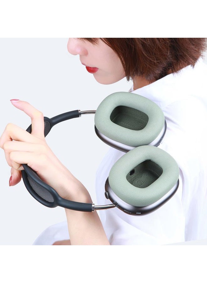 EARROCK Earpads for AirPods Max Headphones Replacement Ear Cushions Oil Proof Ear Pad Covers with Protein Leather, Memory Foam and Magnet Green - Image 2