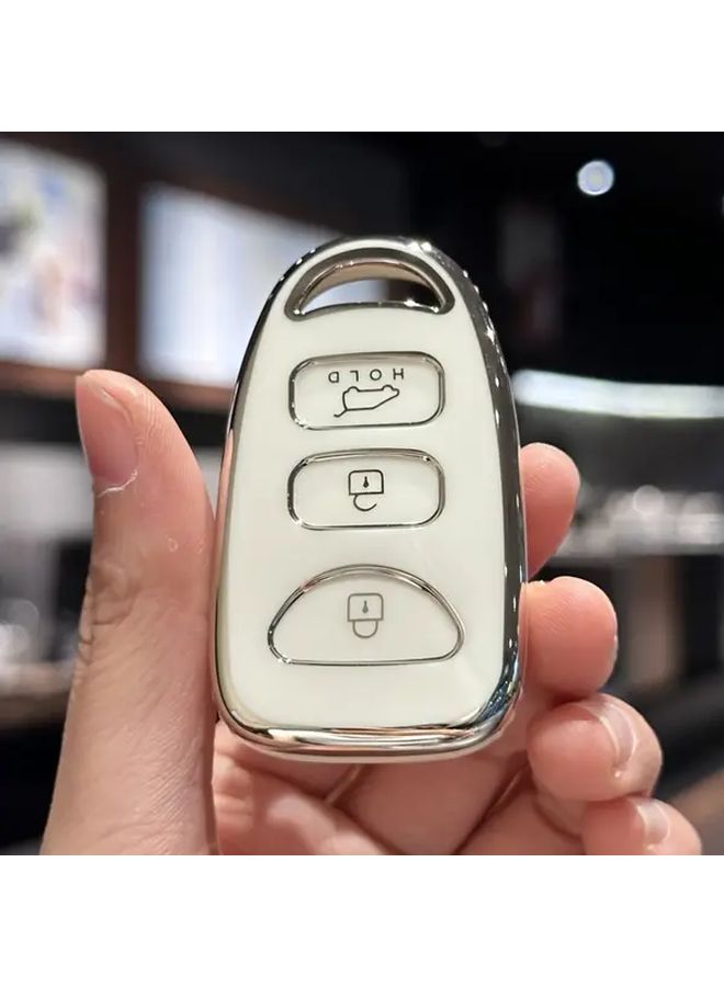 غطاء مخرج المفاتيح الآمن من TPU لهيونداي إلنترا أكسنت سوناتا كيا أوبتيما 3 أزرار لجهاز التحكم عن بعد الدخول بدون مفتاح الطوارئ، أسود متين ومرن سهل التركيب - Image 2