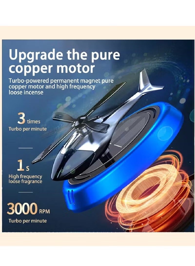 MIGOFAST Car Air Freshener Helicopter Solar Energy Rotating Aromatherapy Aviation Al Alloy Diffuser Interior Decoration Accessories Diffuser For Car & Home Car Perfumes Relieve Stress & Air Purifier  - Image 3