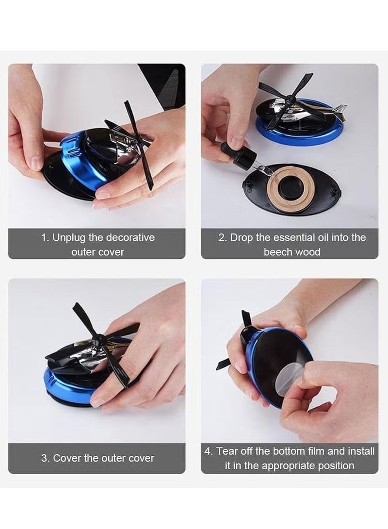 MIGOFAST Car Air Freshener Helicopter Solar Energy Rotating Aromatherapy Aviation Al Alloy Diffuser Interior Decoration Accessories Diffuser For Car & Home Car Perfumes Relieve Stress & Air Purifier  - Image 4