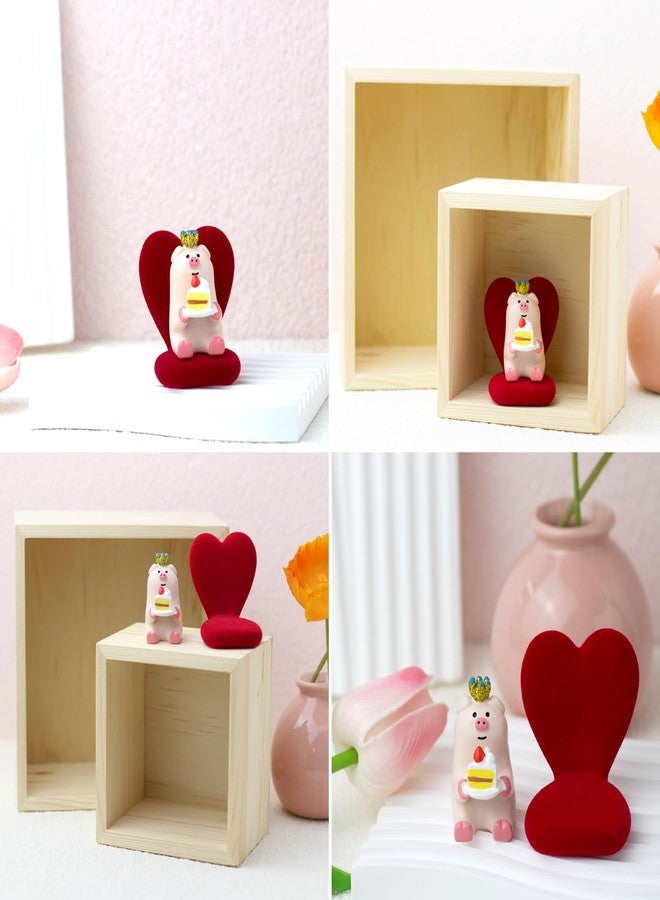 RAQWI Cute Mini Pig Eating Cake Figurine Resin Piggy for Office, Home Decoration Perfect Cute Pig Gift for Pig Lovers - Heart-Shaped Sofa - Image 4