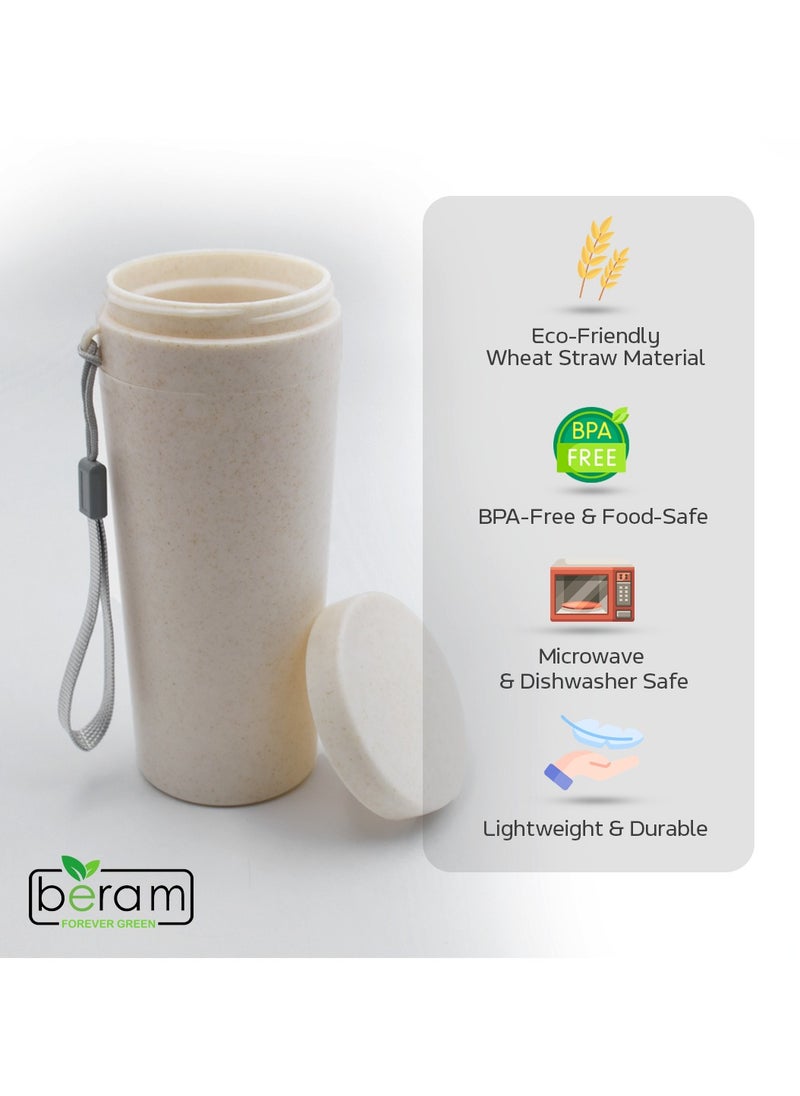 11oz Wheat Straw Water Bottle, 350ml, Eco-Friendly, BPA-Free, Travel Flask, Reusable Daily Use Water Bottle, Sustainable Design for Hydration, Environmentally Friendly Drinkware, Daily Use