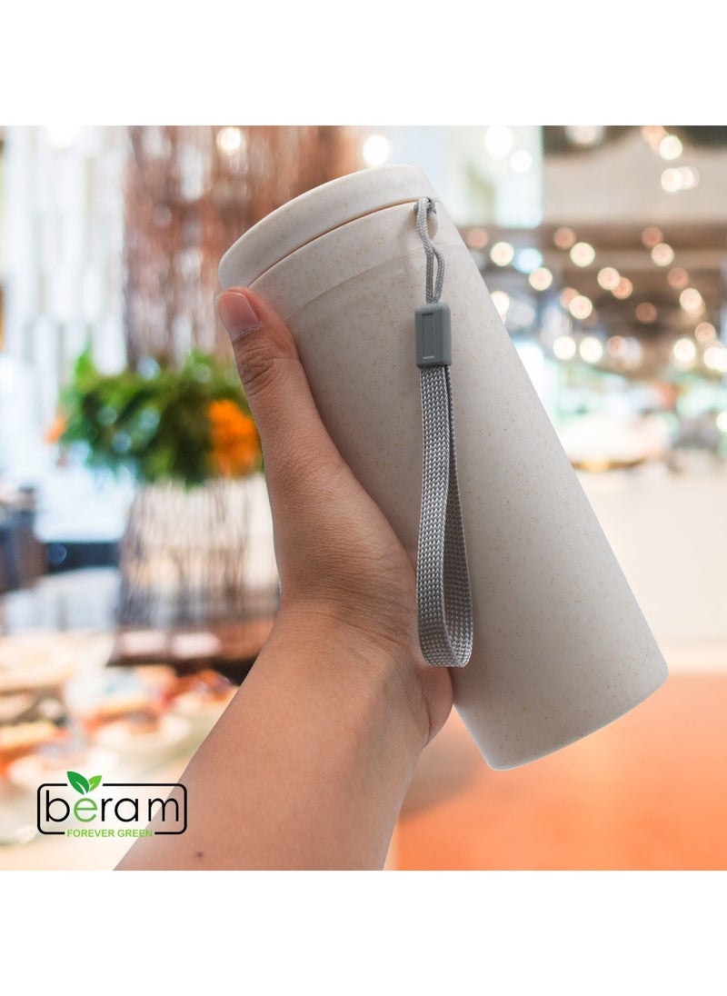 11oz Wheat Straw Water Bottle, 350ml, Eco-Friendly, BPA-Free, Travel Flask, Reusable Daily Use Water Bottle, Sustainable Design for Hydration, Environmentally Friendly Drinkware, Daily Use