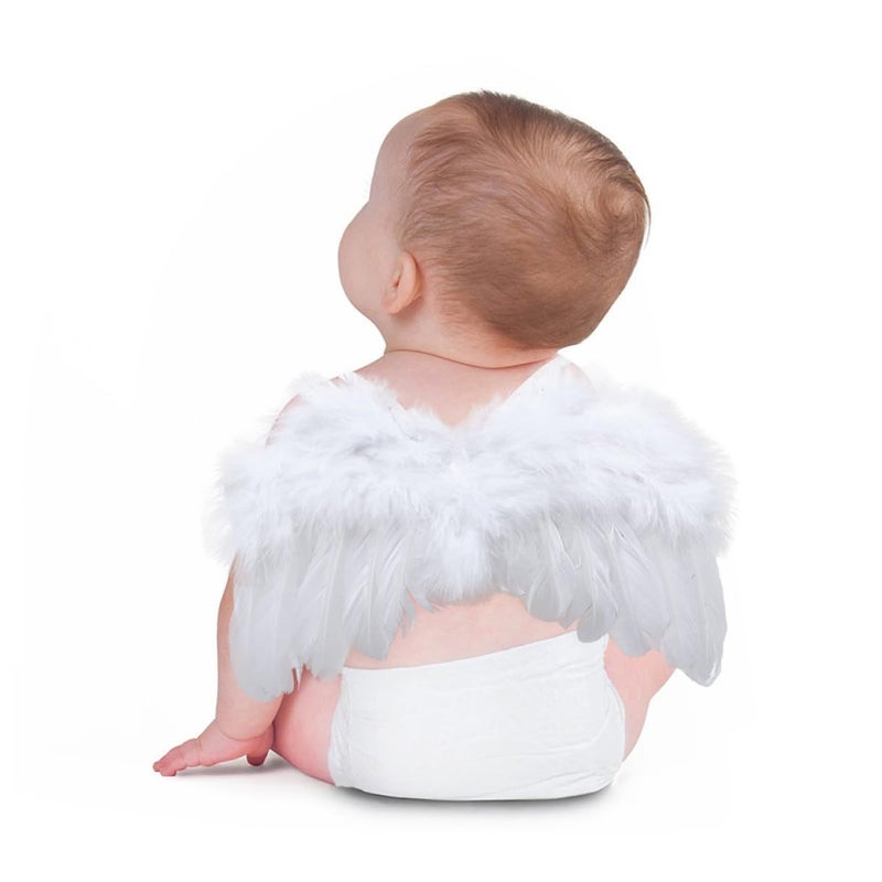 Newborn Leaf Headdress Angel Wings Set Headband Photography Props Natural Green - Image 5