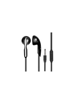 Generic In-ear headphones universal wire-controlled bass earplugs with microphone (black)  - Image 1