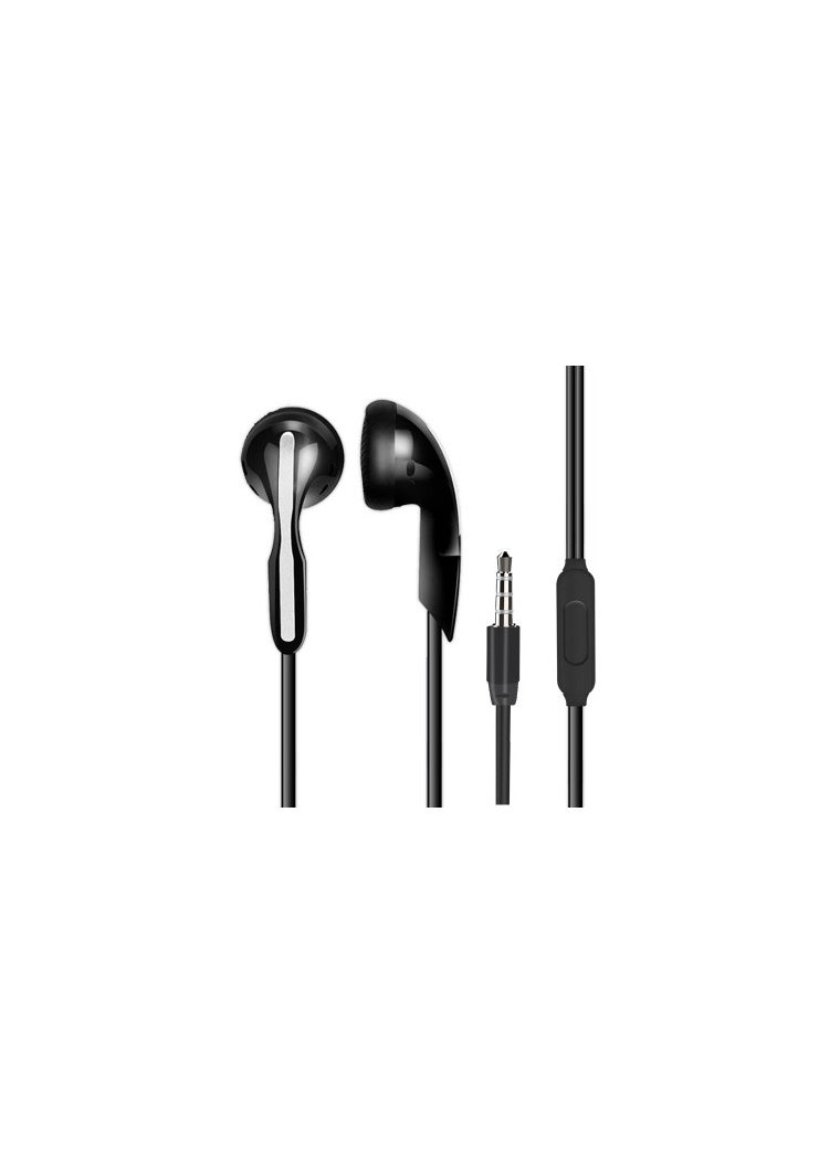 Generic In-ear headphones universal wire-controlled bass earplugs with microphone (black)  - Image 1