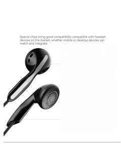 Generic In-ear headphones universal wire-controlled bass earplugs with microphone (black)  - Image 2