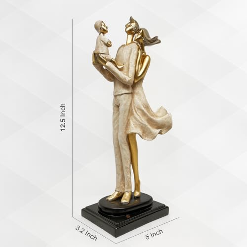 Xtore Stylish Modern Eleganct Couple Resin Romantic Figurine Statue for Home Decor (Pack of 1, Golden Brown) - Image 4