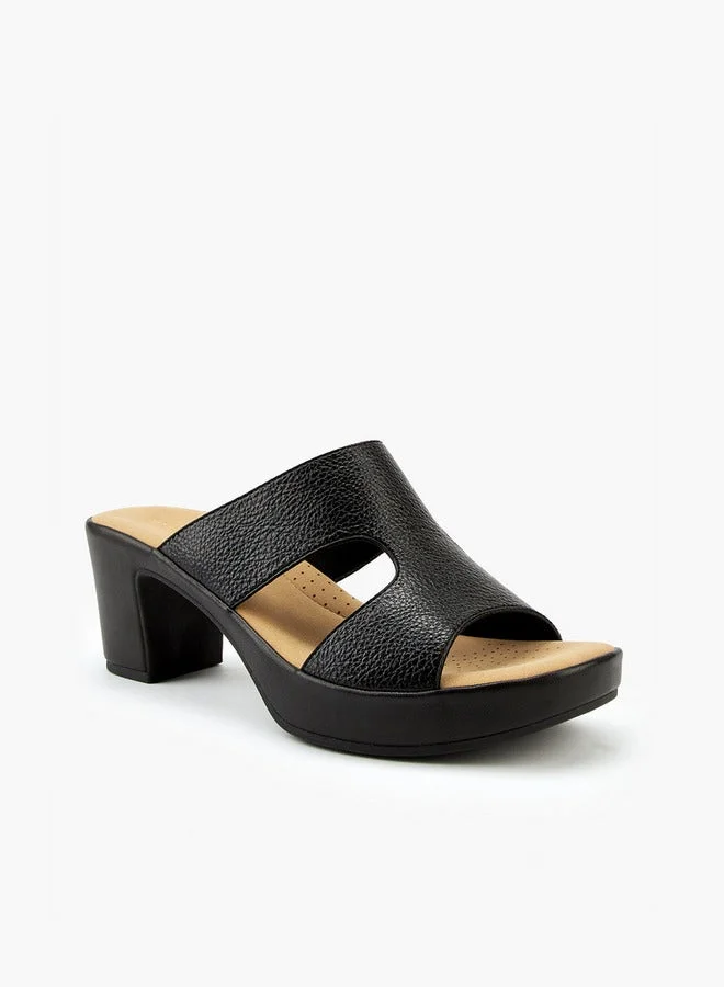 Flora Bella By Shoexpress Solid Slip-On Sandals with Block Heels
