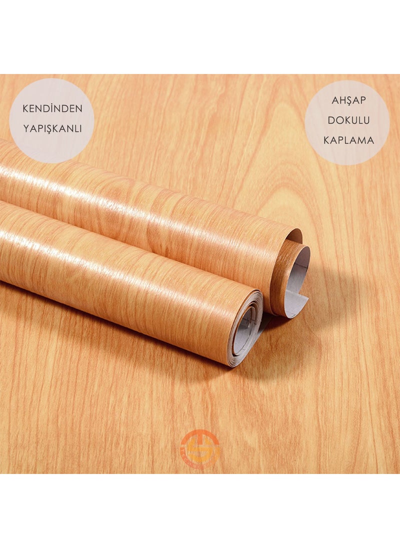 Technosmart 60CM×100CM Self Adhesive Wood Look Covering Paper Kitchen Cabinet Table Wall  - Image 1
