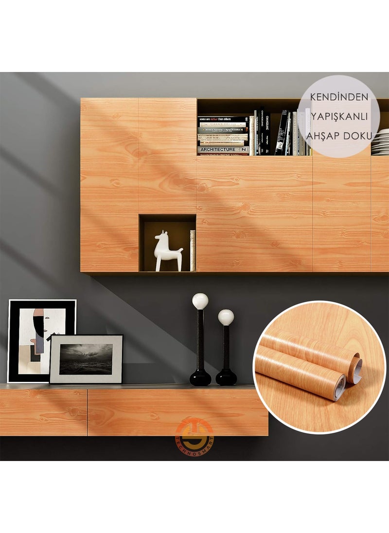Technosmart 60CM×100CM Self Adhesive Wood Look Covering Paper Kitchen Cabinet Table Wall  - Image 3