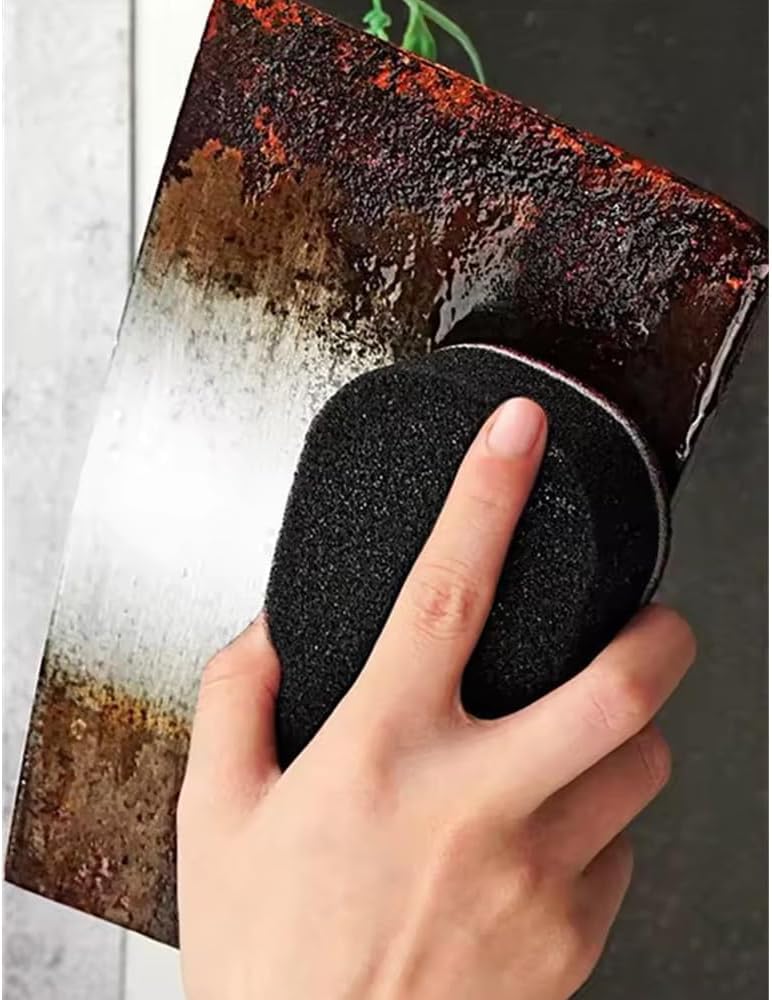 KASTWAVE 5 Pcs Double-Sided Heavy Duty Sponge Cleaning Brush Set for Kitchen, Dishwashing, Rust & Tough Dirt Removal, Pot Bottom Scrub Brush, Durable Multi-Purpose Dirt Eraser - Image 4