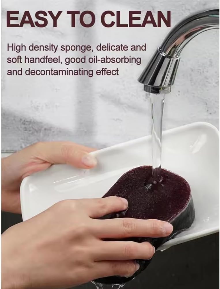 KASTWAVE 5 Pcs Double-Sided Heavy Duty Sponge Cleaning Brush Set for Kitchen, Dishwashing, Rust & Tough Dirt Removal, Pot Bottom Scrub Brush, Durable Multi-Purpose Dirt Eraser - Image 3