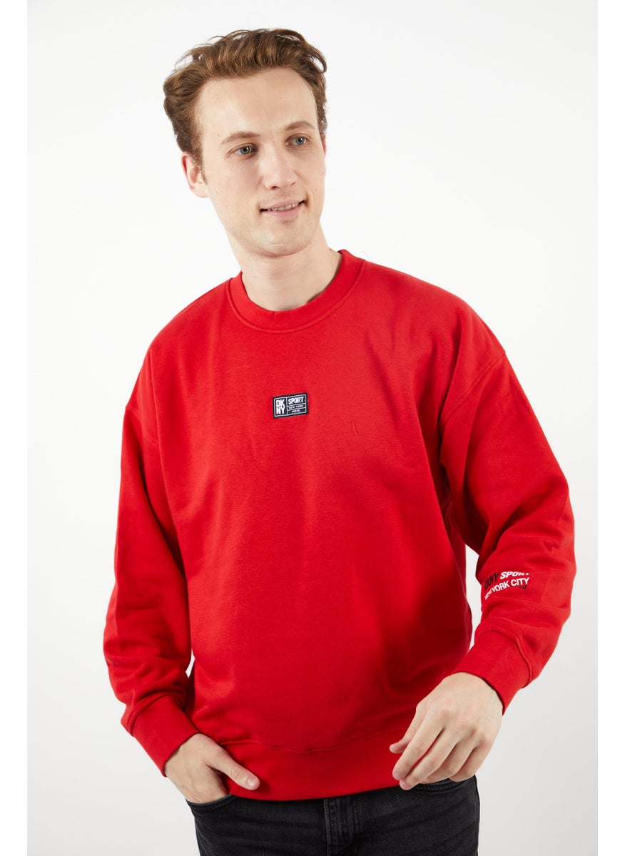 DKNY Sport Men Sportswear Fit Long Sleeves Outdoor Sweatshirt, Red  - Image 1
