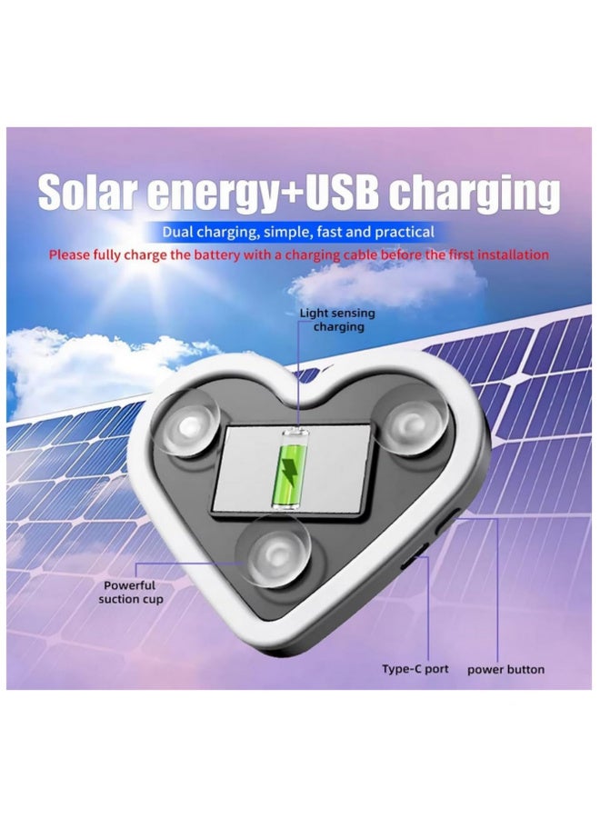 قطعة واحدة مصباح LED نيون على شكل قلب مثلث للسيارة، ضوء جو أحمر لنافذة الخلفية لتعزيز الرؤية والسلامة، إكسسوارات زينة داخلية للسيارات باللون الوردي - Image 5