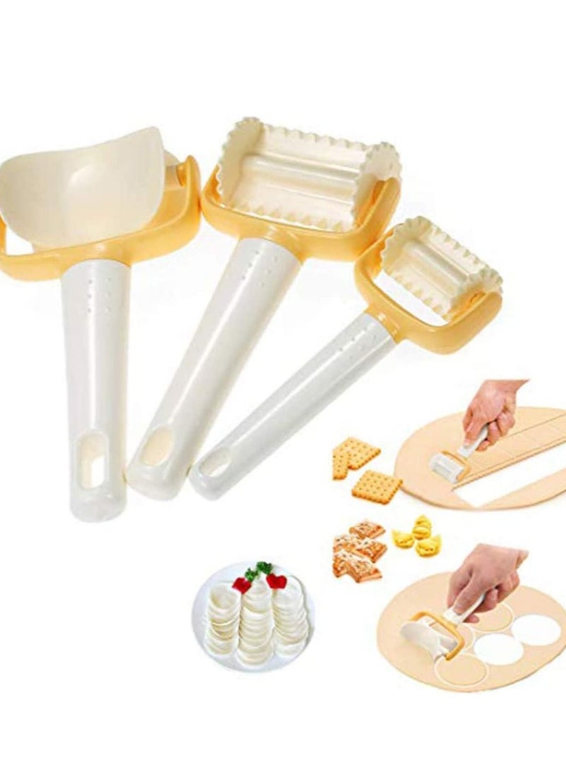 SYOSI Bread Dough Cutter Rolling Cutters, Cookies Biscuits Mold Dumpling Ravioli Skin Maker, Circle Square Stamp Pasta Press Tool Accessory for Kitchen Bakery  - Image 1