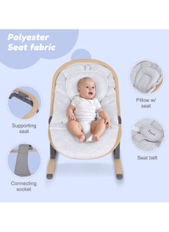 TEKNUM 3 Stage Baby Bouncer / Recliner Seat W/ Mosquito Net - Ivory  - Image 3