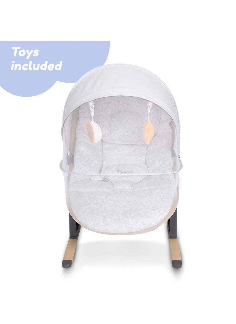 TEKNUM - 3 Stage Baby Bouncer / Recliner Seat W/ Mosquito Net - Ivory - Image 1