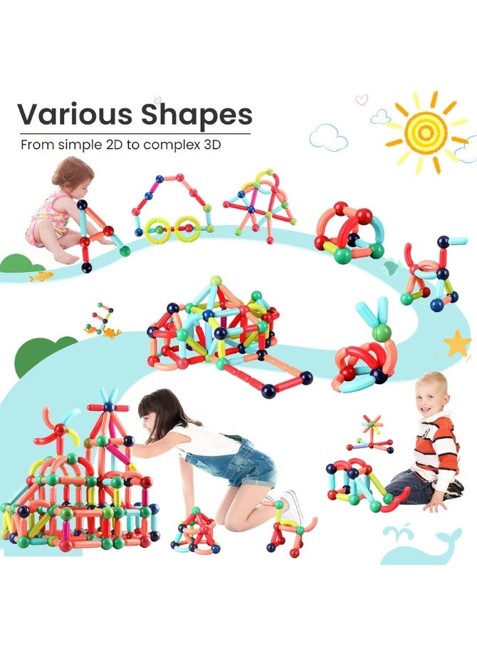 Zaid Magnetic Building Blocks for Kids Ages 4-8, STEM Construction Toys for Boys and Girls, Large Size Magnetic Sticks and Balls Game Set for Kid’s Early Educational Learning (25PCS)  - Image 4