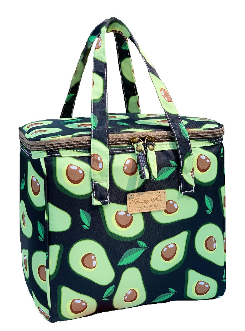 Kwang Min Floral Insulated Lunch Bag for Women,Reusable Lunch Box,Large Cooler for Office,Picnic Outdoors,Premium Quality Waterproof Fabric,Ideal Gift for Outdoors and work (Patchwork) - Image 1