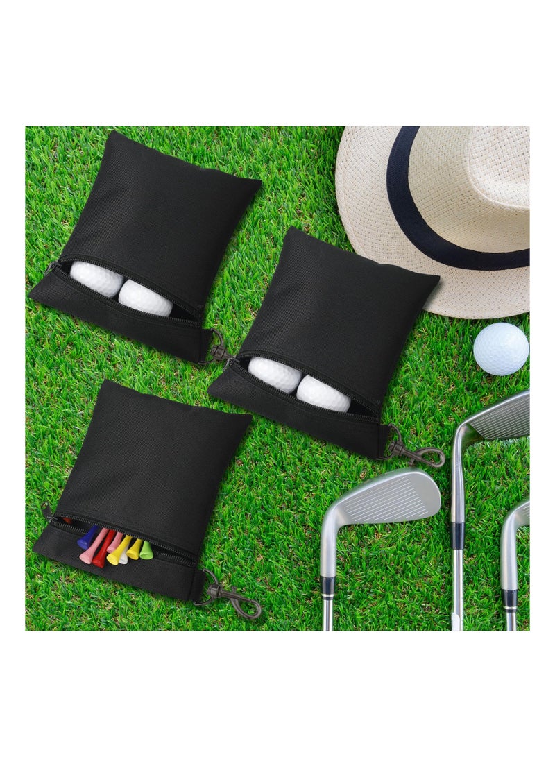 SOLARAE Golf Tee Bag Set - Zippered Golf Ball Clip Pouch, Utility Tee Holder with Metal Lobster Claw Clip, Valuables Accessory Bag for Men & Women, Perfect for Outdoor Sports & Travel (3 Pieces) - Image 2