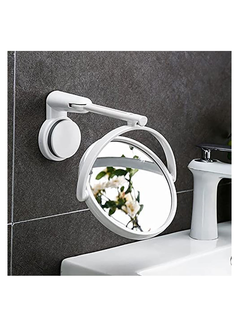 360 Adjustable Double-Sided Suction Cup Bathroom Makeup Mirror - Wall Hanging & Desktop Use, Magnifying Design for Easy Viewing - Image 4