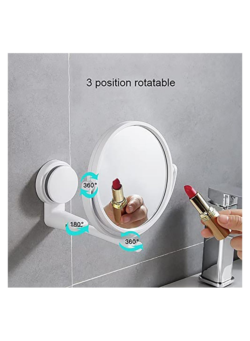 360 Adjustable Double-Sided Suction Cup Bathroom Makeup Mirror - Wall Hanging & Desktop Use, Magnifying Design for Easy Viewing - Image 5