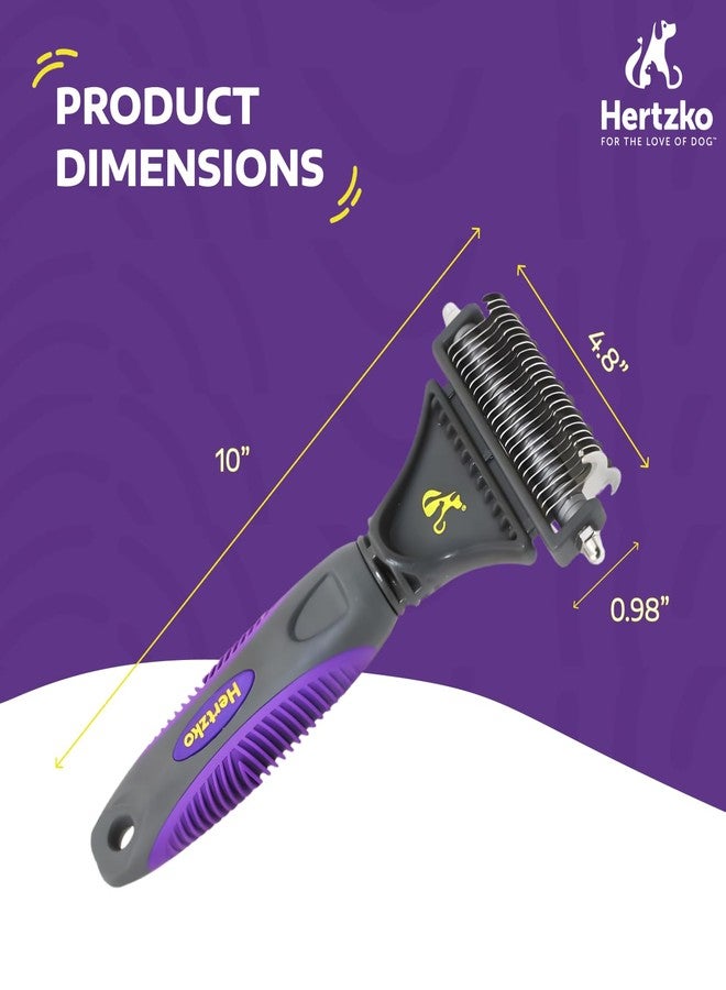 Hertzko Cat Dematting Tool Double Sided Dog and Cat Dematting Comb - for All Pets - Effortlessly Removes Tangles, Mats, and Loose Fur - Safe, Easy Grooming for Cats and Dogs - Image 3