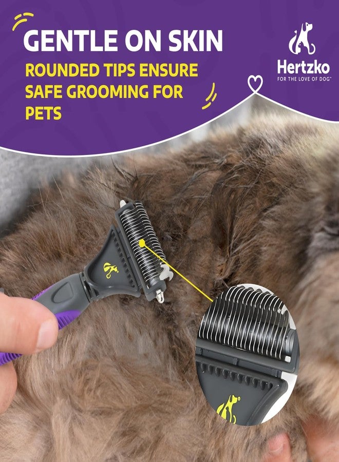Hertzko Cat Dematting Tool Double Sided Dog and Cat Dematting Comb - for All Pets - Effortlessly Removes Tangles, Mats, and Loose Fur - Safe, Easy Grooming for Cats and Dogs - Image 2