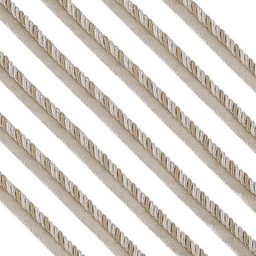 FINGERINSPIRE 13.7 Yards Twisted Lip Cord Trim, Twisted Cord Trim Ribbon 16mm, Polyester Twisted Trim Cord Rope Embellishment for Home Decor, Upholstery Curtain Tieback, Antique White - Image 1