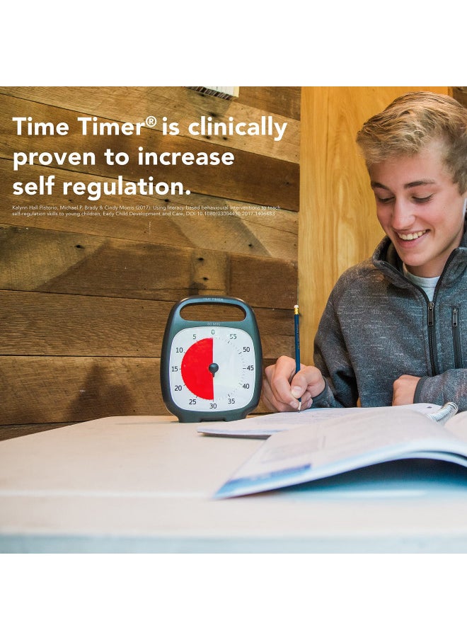 Time Timer TIME TIMER PLUS 60 Minute Desk Visual Timer - Countdown Timer with Portable Handle for Classroom, Office, Homeschooling, Study Tool with Silent Operation (Charcoal)  - Image 4