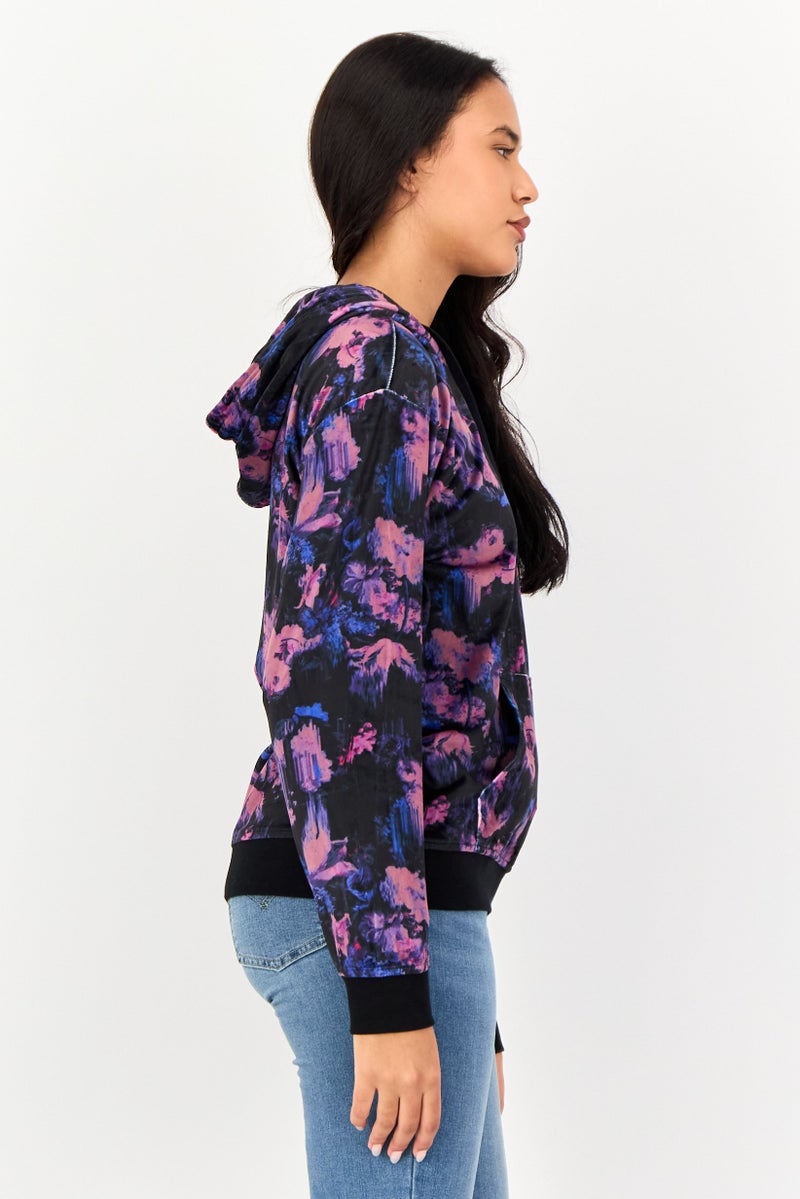 VANS Women Embroidered Logo Long Sleeves Hoodie, Multicolor - Image 2